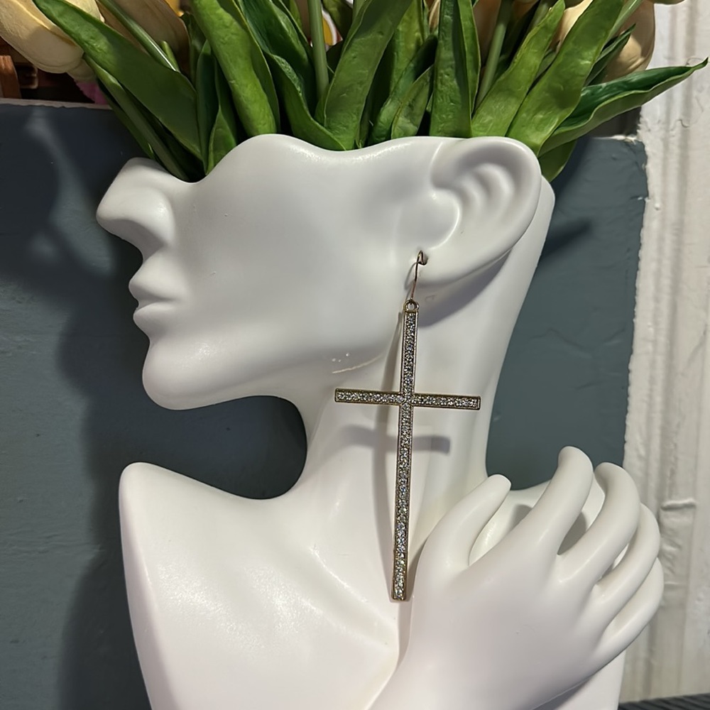 Large Cross earrings - Picture 1 of 7